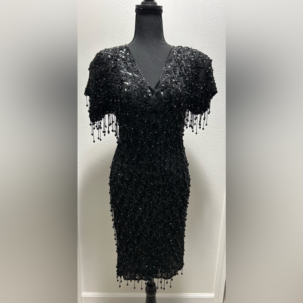 Swee Lo Vintage Silk Pencil Dress - P - Black - Used